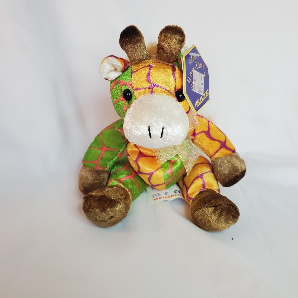 Vintage Kellytoy Giraffe‎ Jewel-Tone Treasures Plush Toy Giraffe 6" Usa Tags